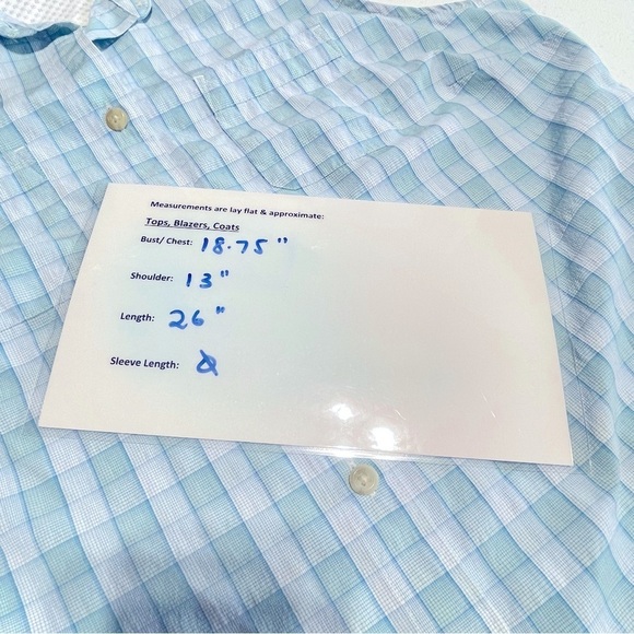 EDDIE BAUER S'less PLAID Performance Shirt' (Moisture Wicking/UV)- M, Turquoise - Picture 10 of 12